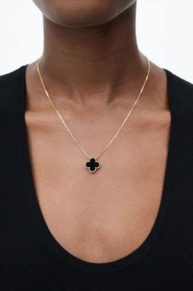 Alexis Black Necklace | Gold