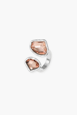 Santorini Rose Adjustable Ring | Silver-Gold