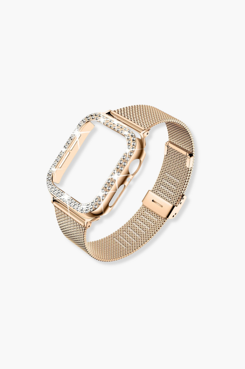 Milanese Watch Band + Diamond Case For Apple | 5 Colours