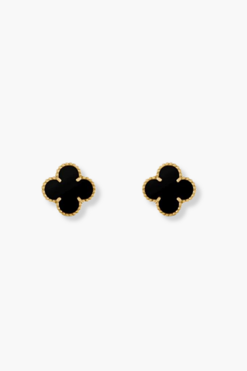 Alexis Black Earrings | Gold