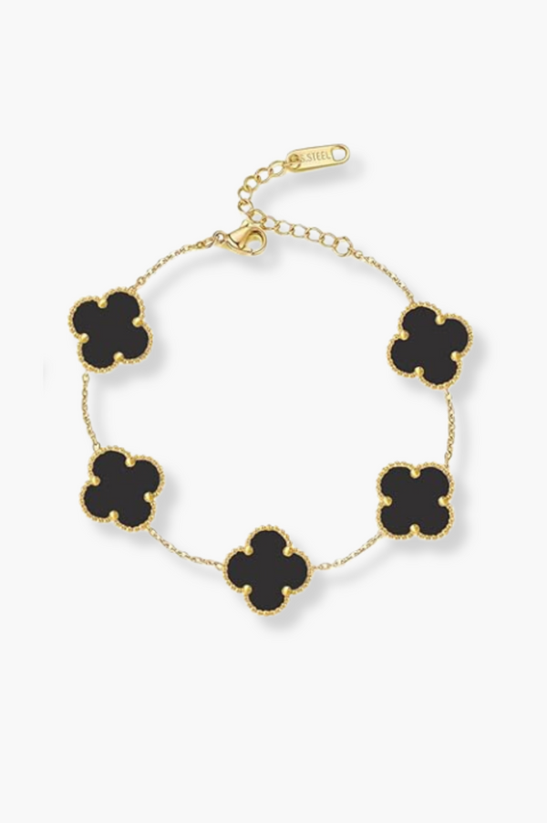 Alexis Black Bracelet | Gold