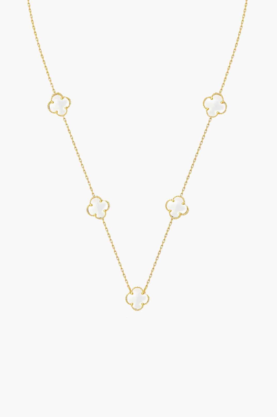 New - Alexis White 5 Motifs Necklace | Gold