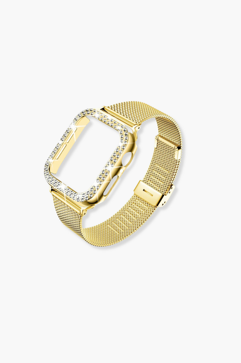 Milanese Watch Band + Diamond Case For Apple | 5 Colours