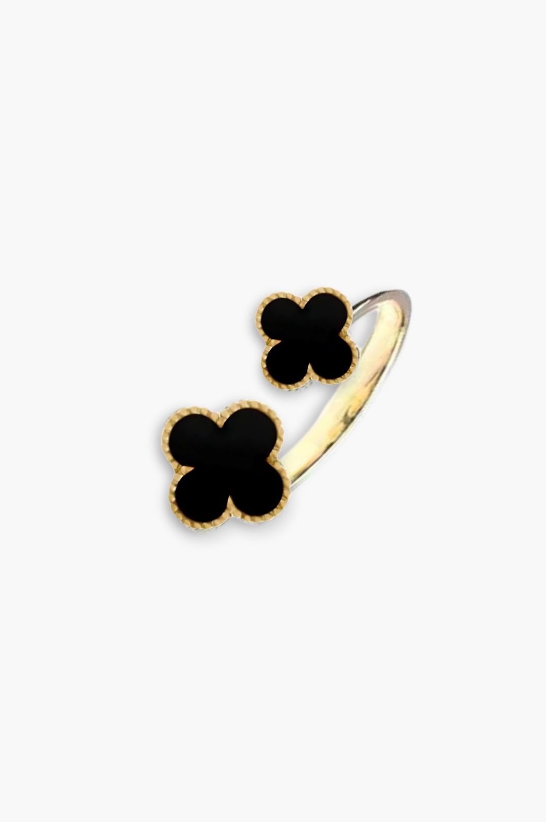 Alexis Black Adjustable Ring  | Gold