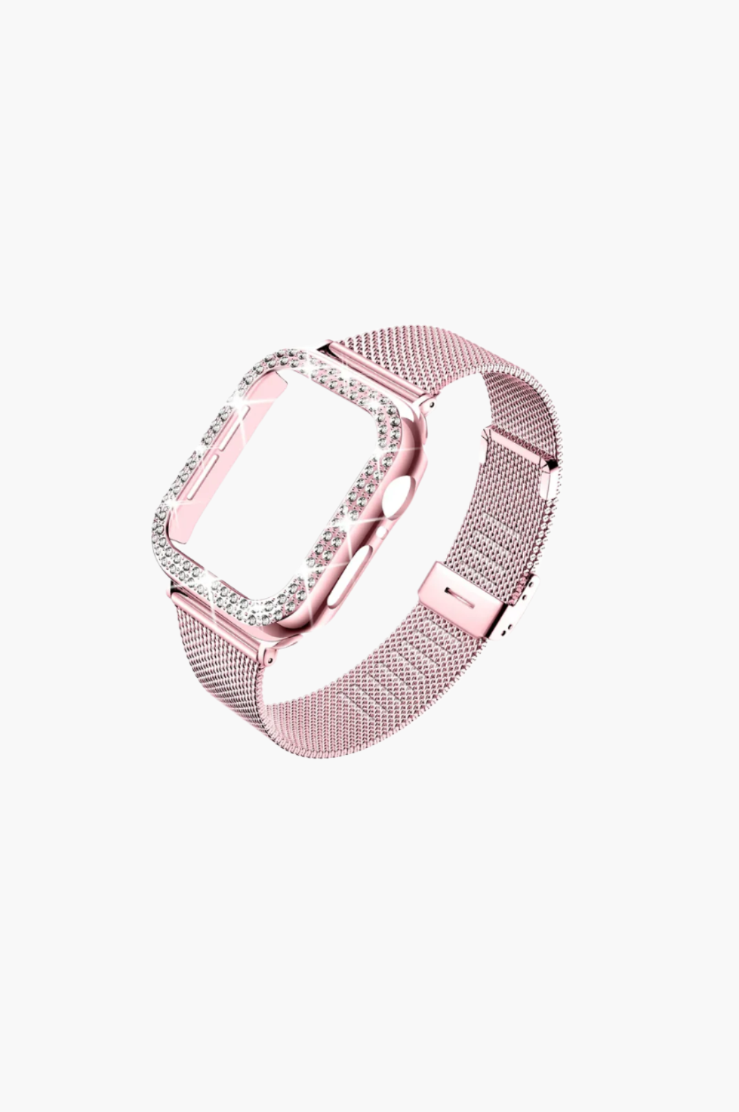 Clearance Milanese Watch Band + Diamond Case For Apple | Pink Series 9 8 7 45MM