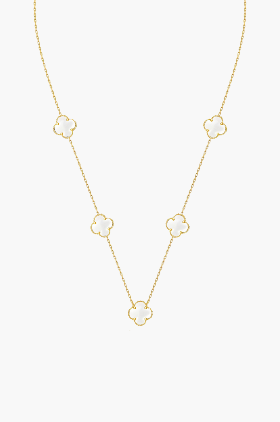 New - Alexis White 5 Motifs Necklace | Gold