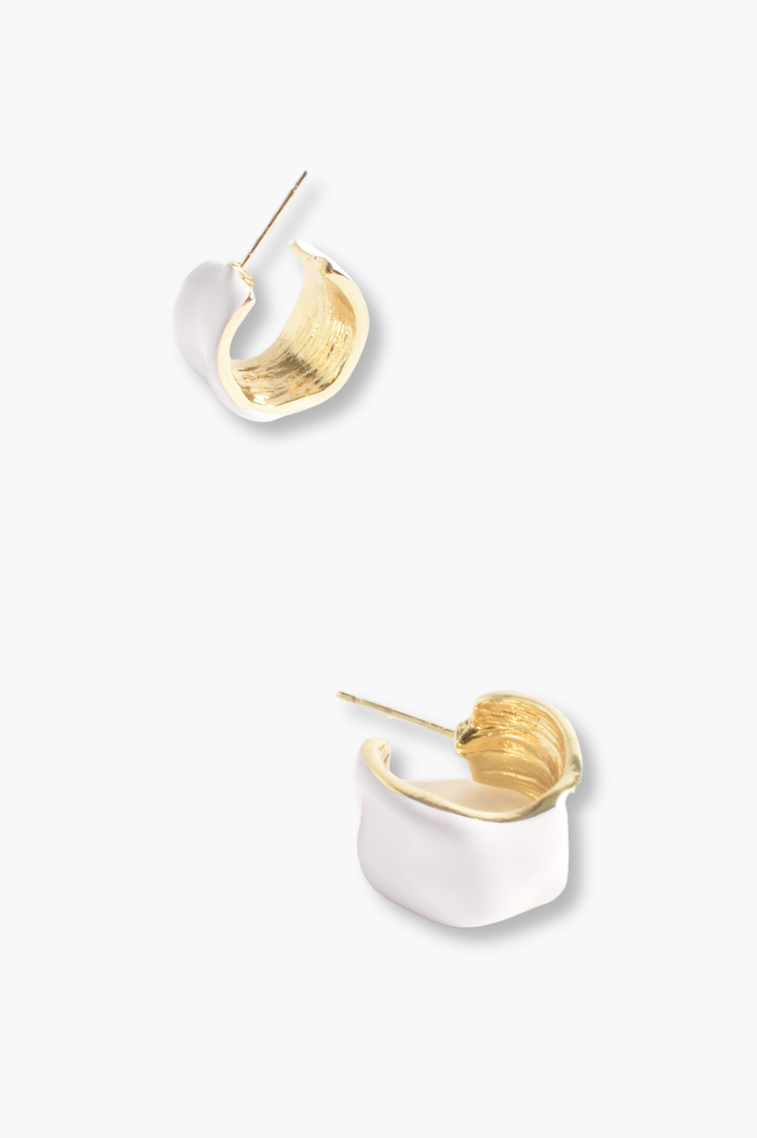 Nova White Earrings | Gold