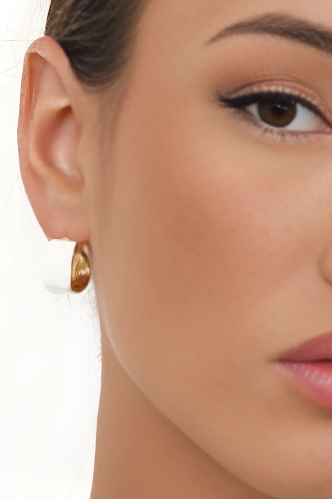 Nova White Earrings | Gold