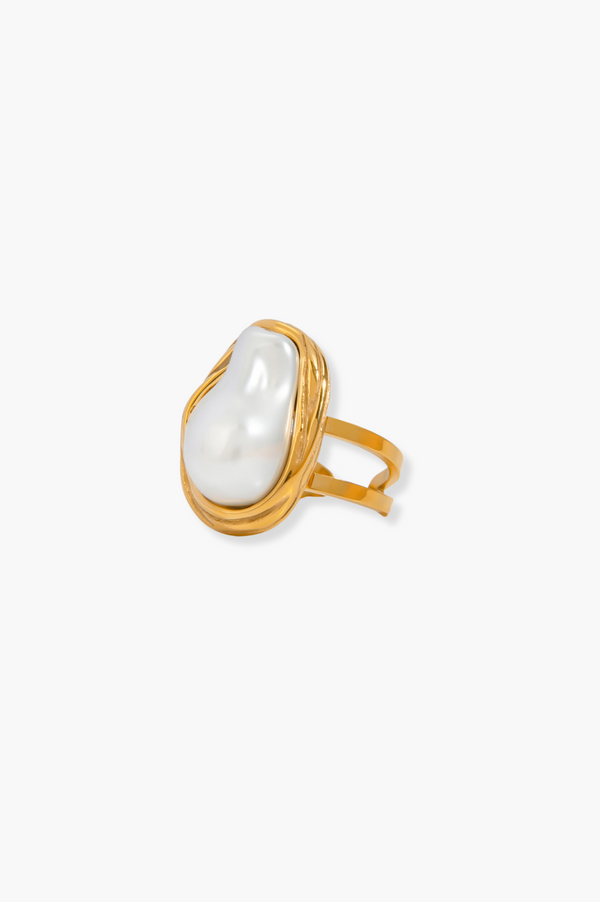 Oceania Pearl Adjustable Ring | Gold