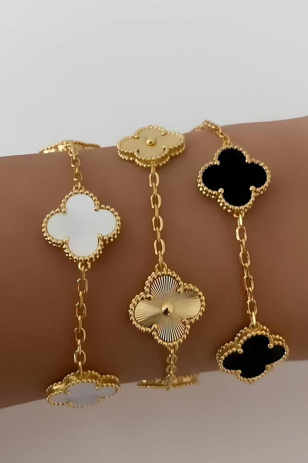 Alexis Black Bracelet | Gold