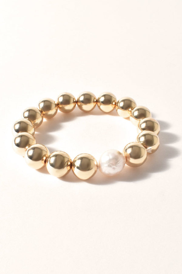 New - Esperance Stretch Bead Bracelet | Gold