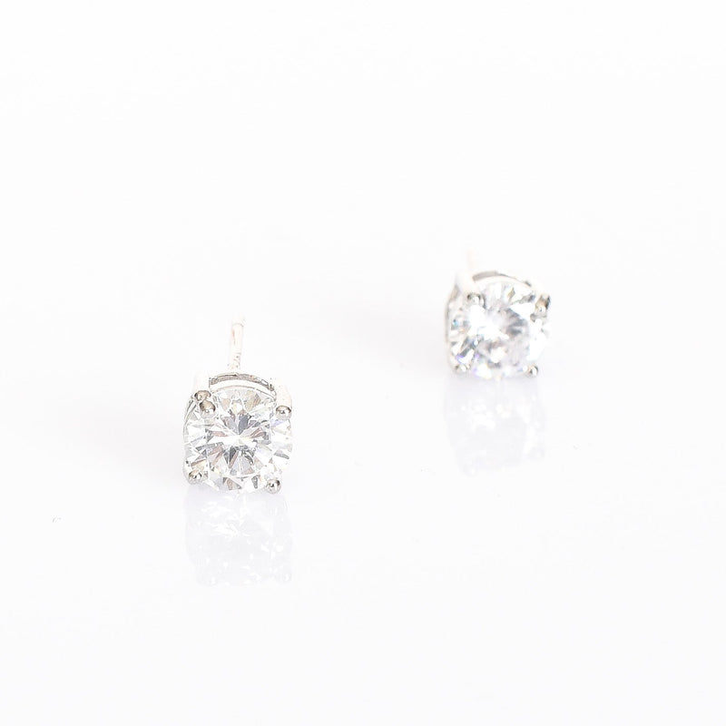 Classic Crystal Studs | Silver