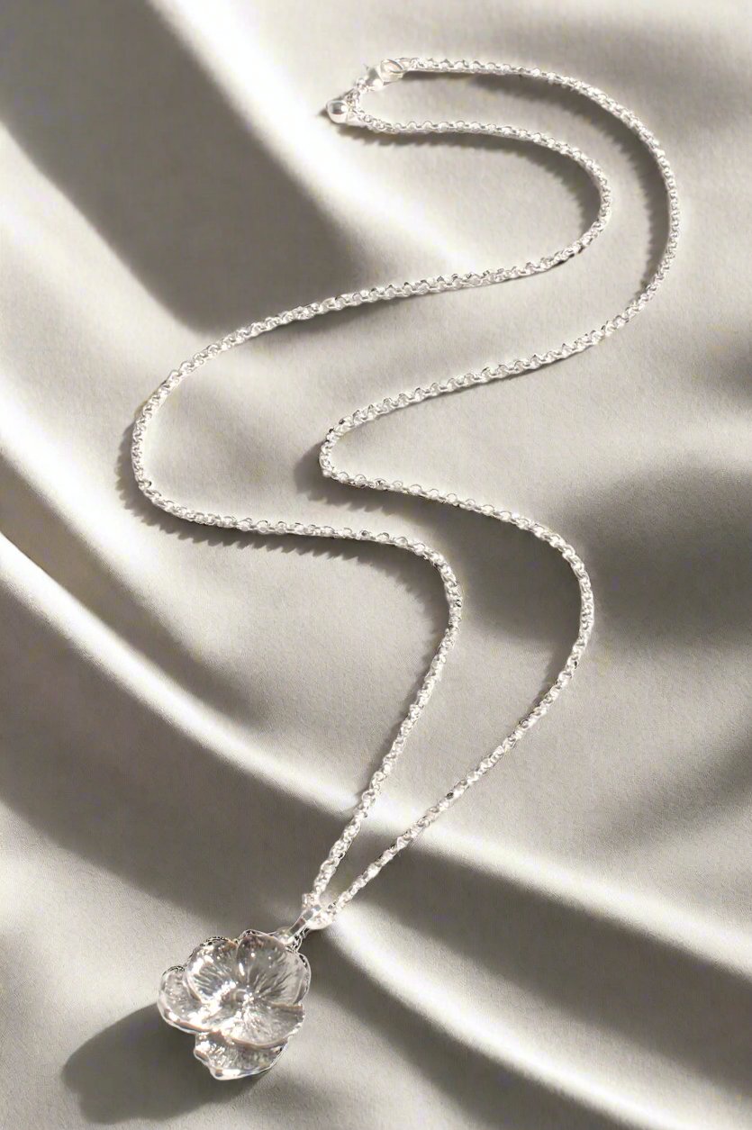 New -  Fleur Longline Necklace | Silver