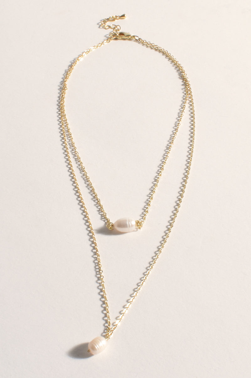 Ivy Freshwater Pearl Layered Necklace | Gold