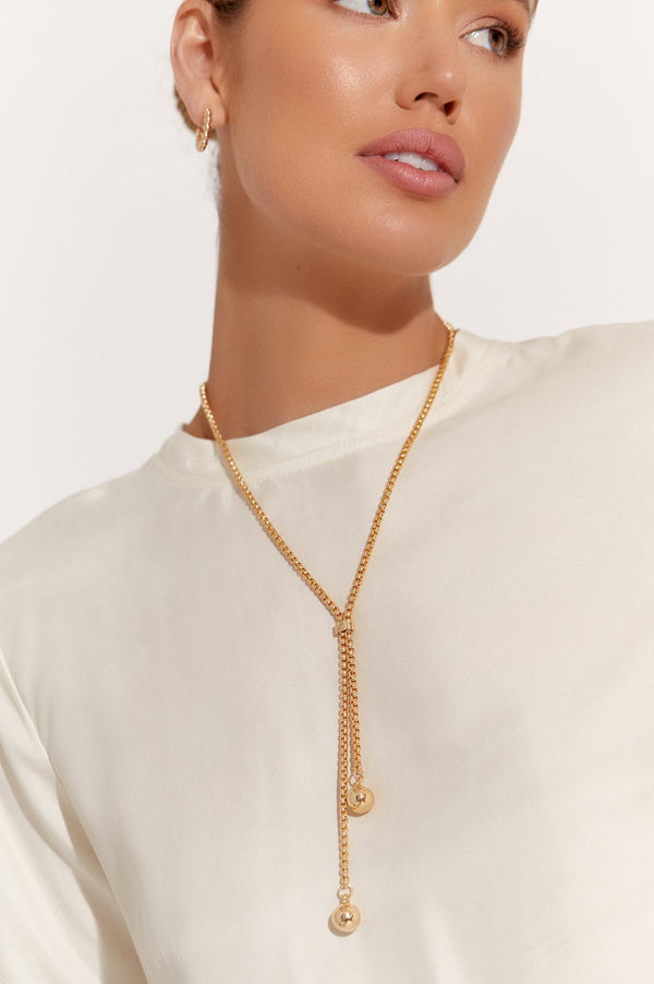 NEW Nathalie Y Drop Necklace | Gold