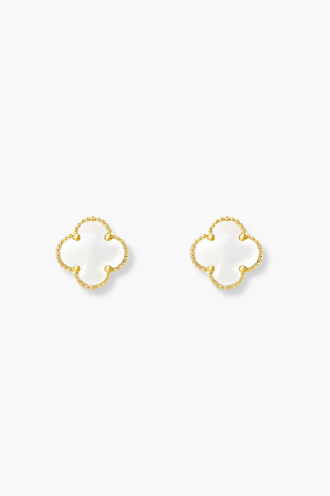 Alexis White Earrings | Gold