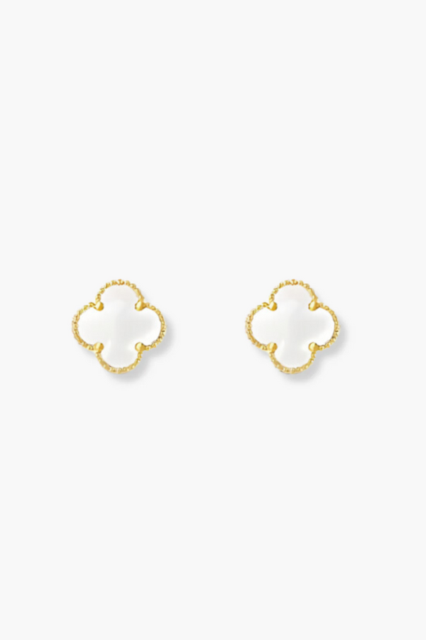 Alexis White Earrings | Gold