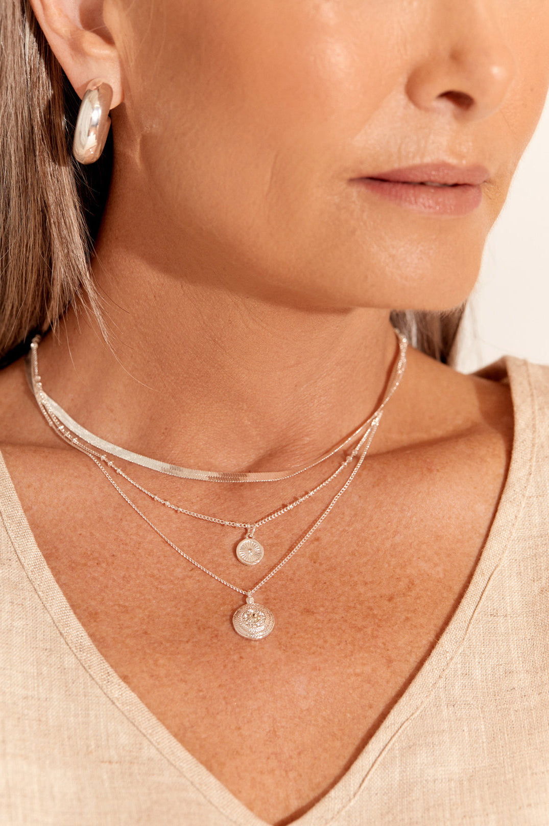 Eleonora Layered Necklace | Silver