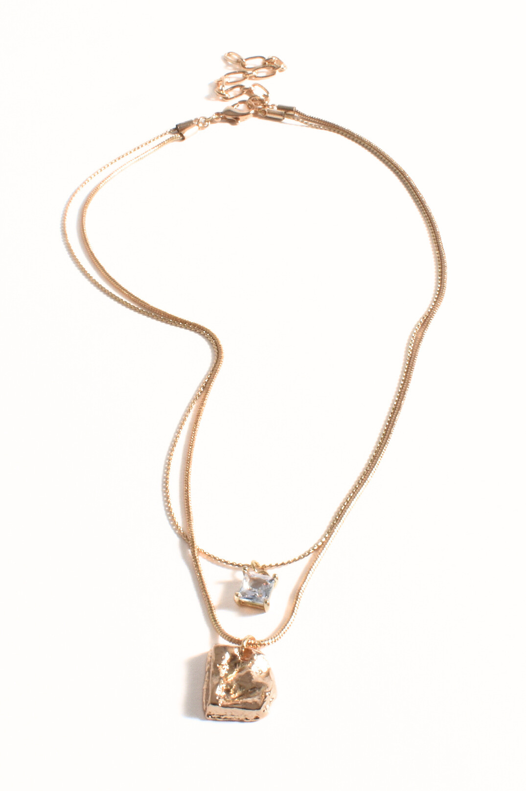 Naomi Double Crystal Necklace | Gold