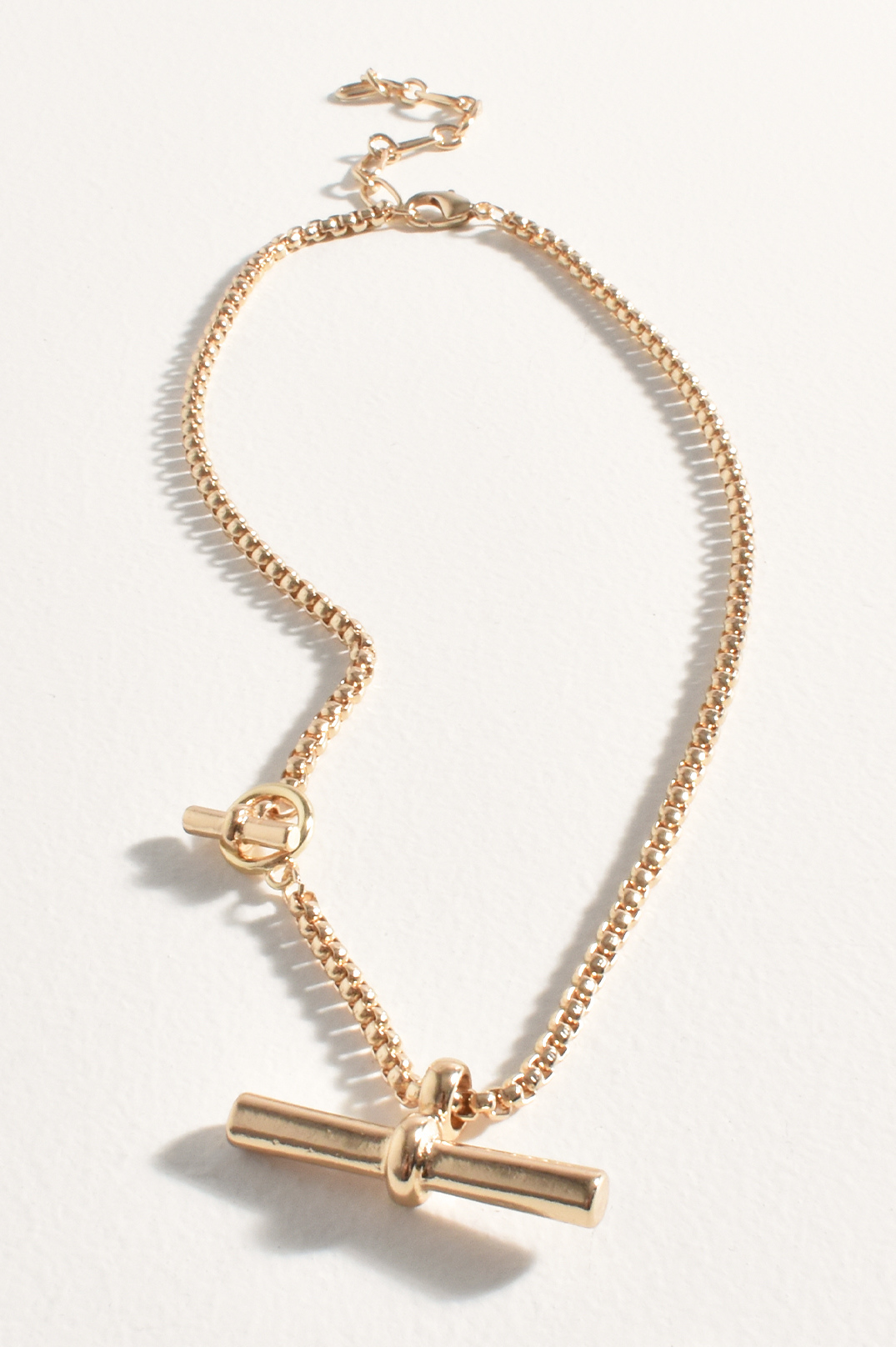 Milan Bianca Classic T Bar Necklace  | Gold