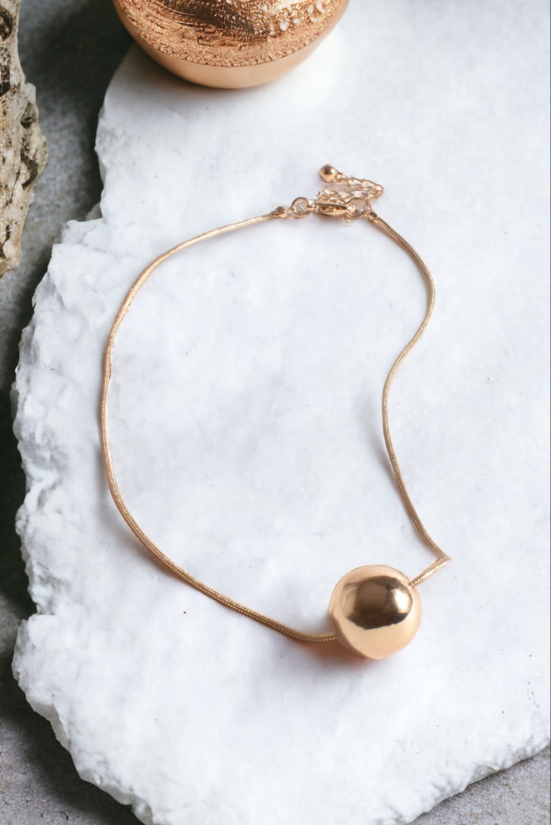 Classic Ball Snake Necklace | Gold