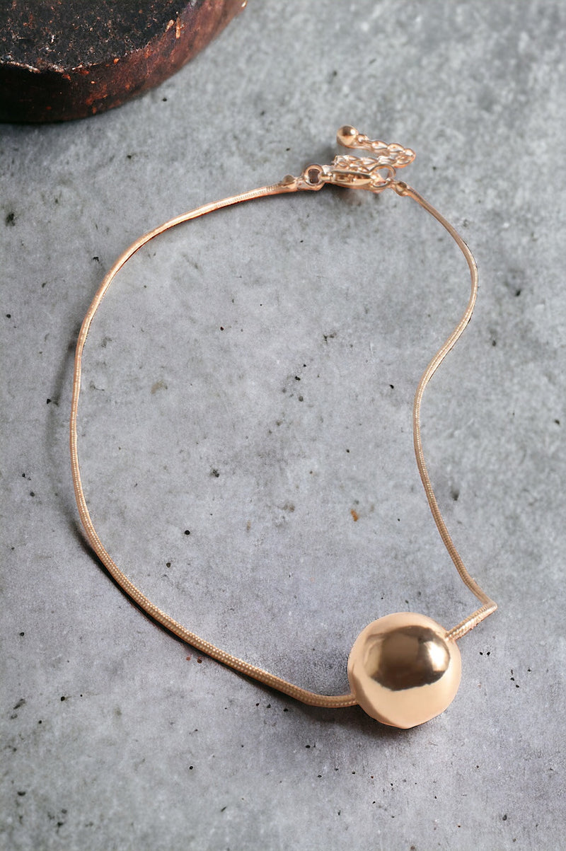 Classic Ball Snake Necklace | Gold
