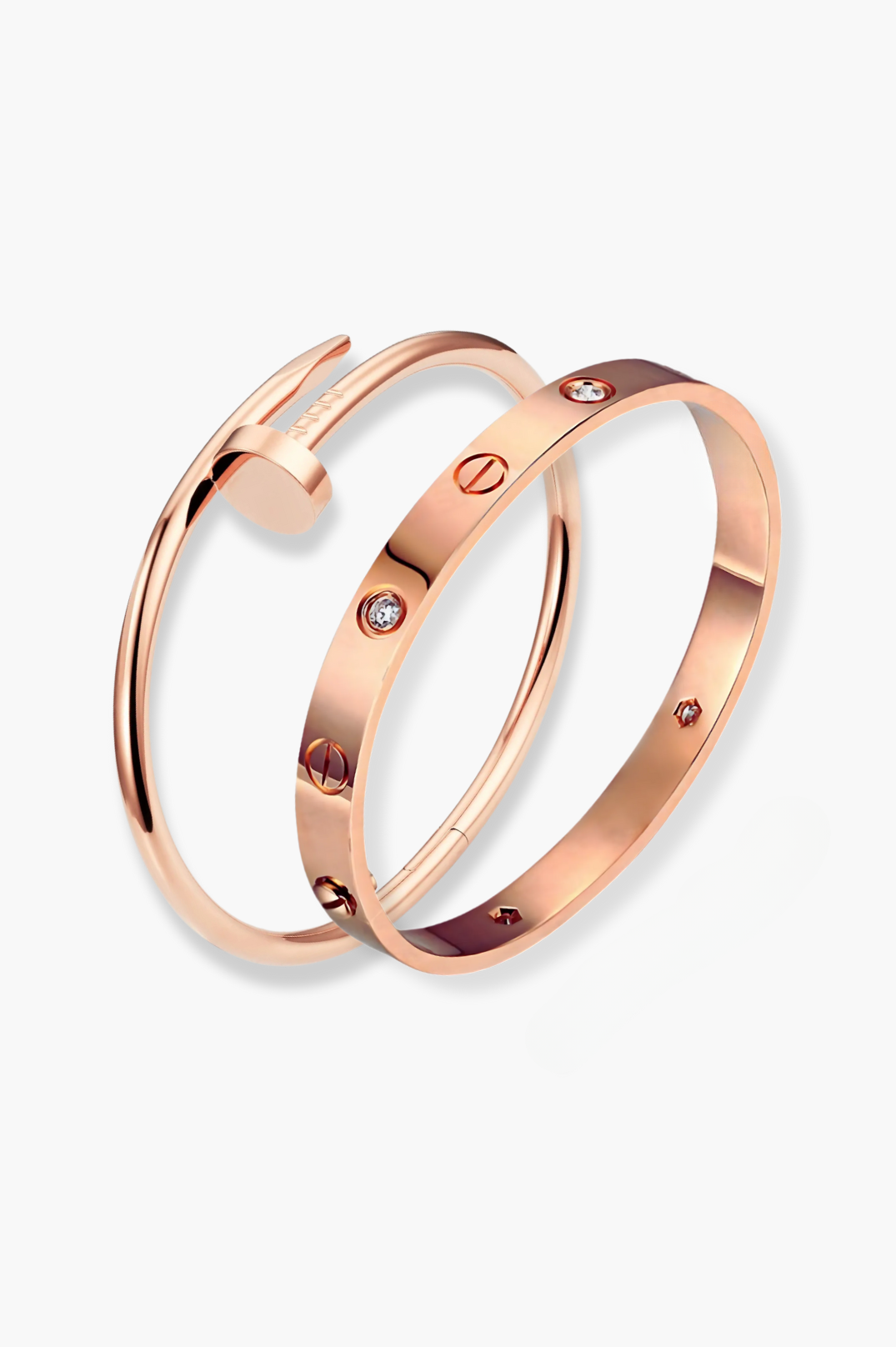 London Hinged Nail Bangle Stack 2.0 | Rose Gold