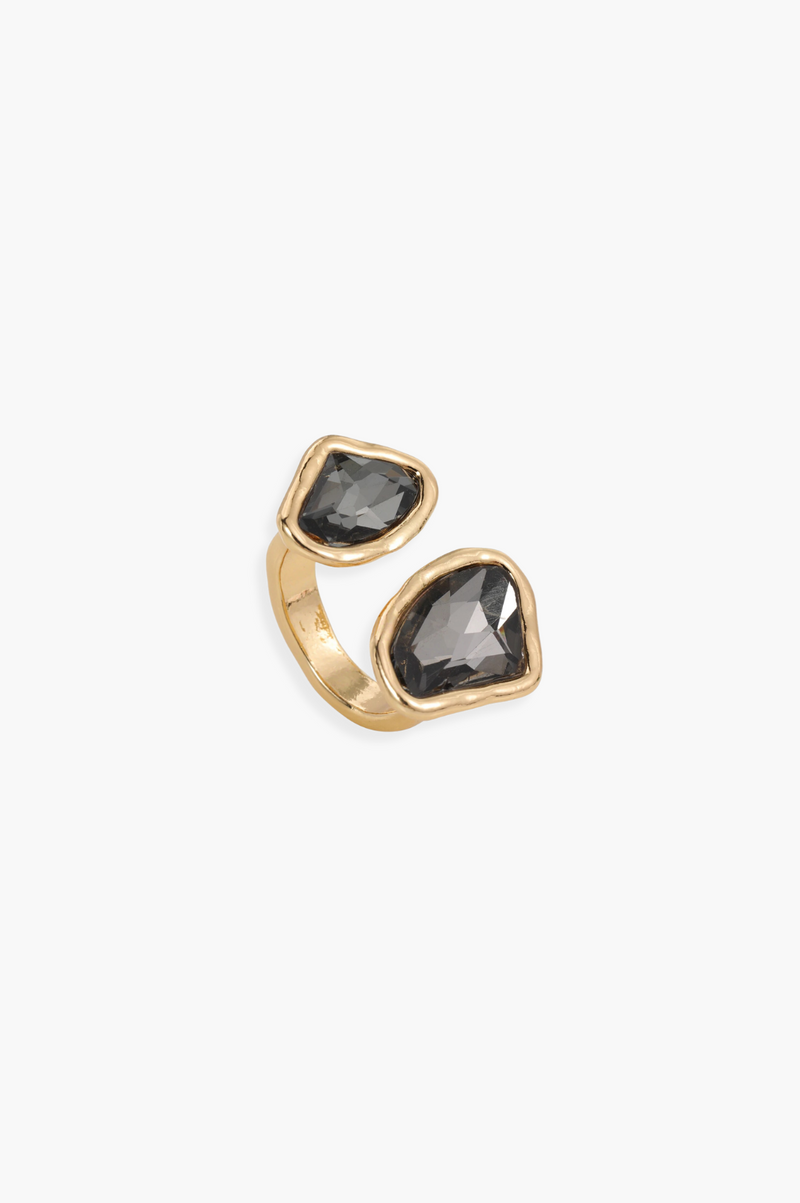 Santorini Smokey Adjustable Ring | Gold