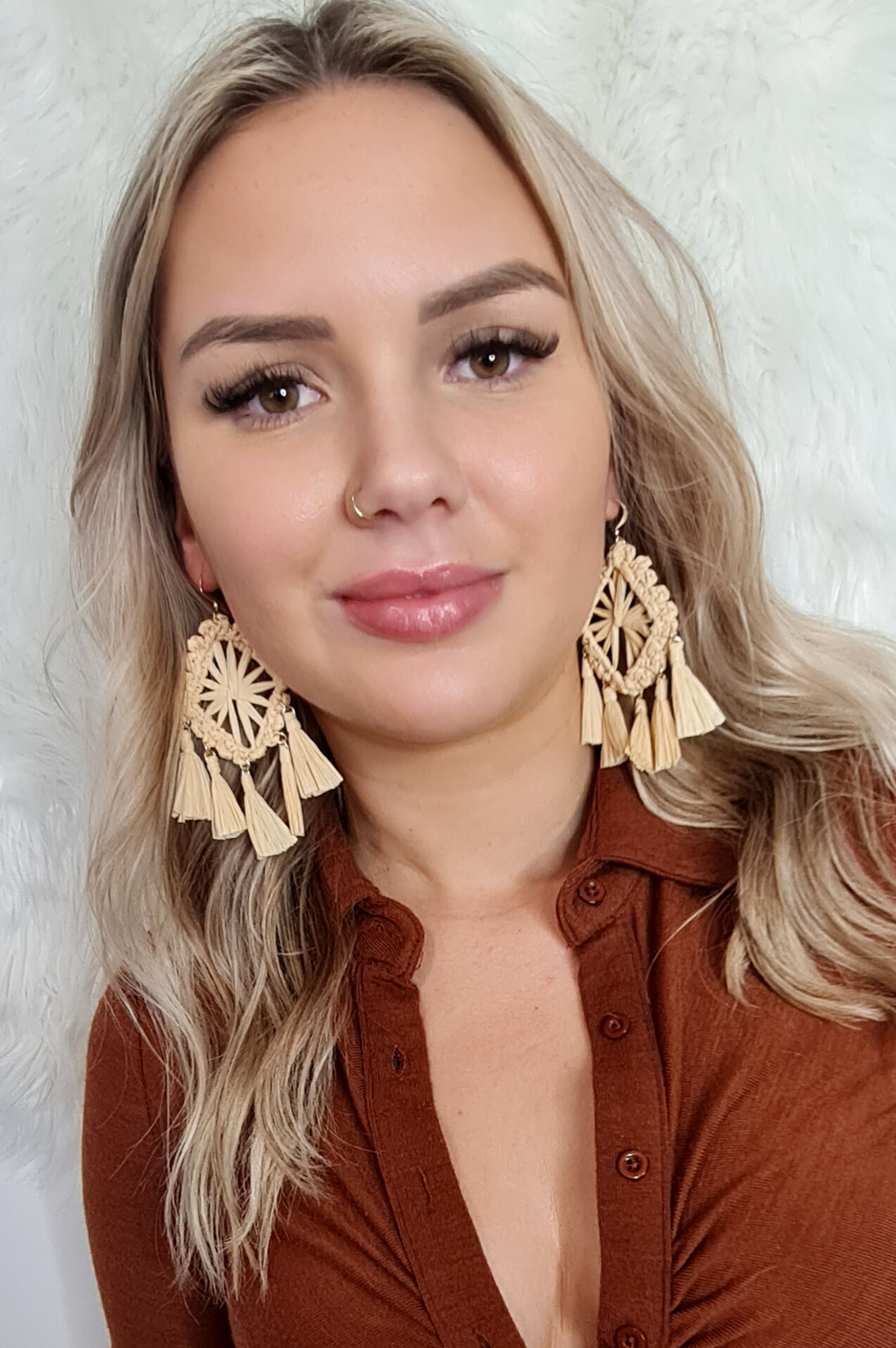 Fringe Nude Earrings